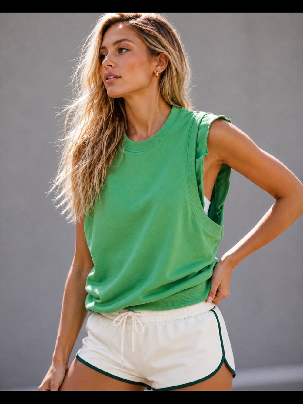FP Movement Flutter Layering Tank Field Goal Green Large NWT